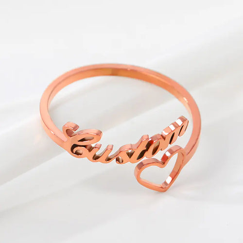 Custom Name Letter Stainless Steel Ring