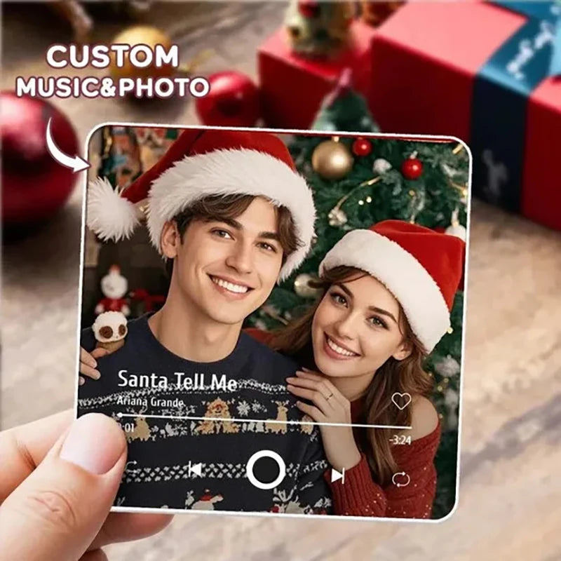 Custom Photo Music Fridge Magnet with Frame – Personalized Song Magnet That Plays Music