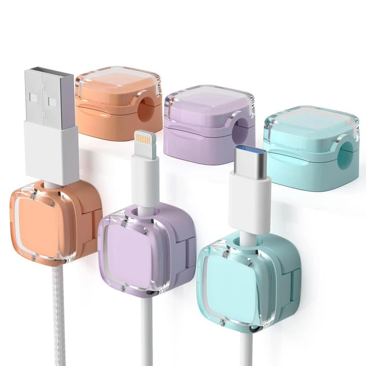 Magnetic Cable Organizer Clips — 6 Pack