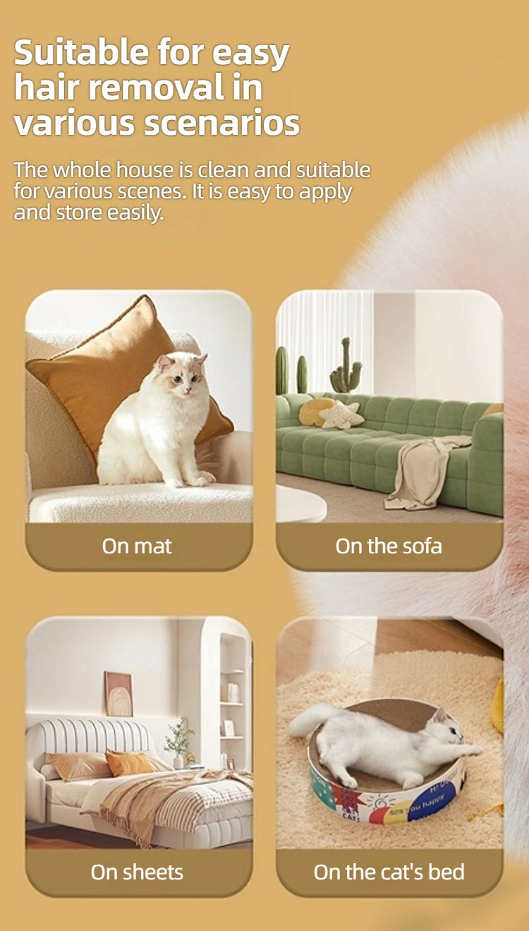 Reusable pet hair roller shown for home surfaces